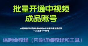 外面收费1980的暴力开通中视频计划教程,内附详细的快速通过中视频伙伴计划的办法-淘金日记