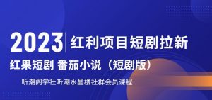 2023红利项目短剧拉新,听潮阁学社月入过万红果短剧番茄小说CPA拉新项目教程【揭秘】-淘金日记