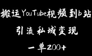 搬运YouTube视频到b站，引流私域一单利润200+，几乎0成本！【揭秘】-淘金日记