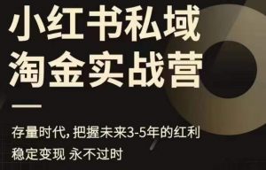 小红书私域淘金实战营，存量时代，把握未来3-5年的红利-淘金日记