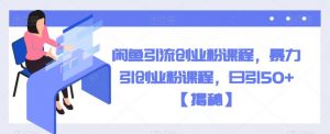 闲鱼引流创业粉课程，暴力引创业粉课程，日引50+【揭秘】-淘金日记