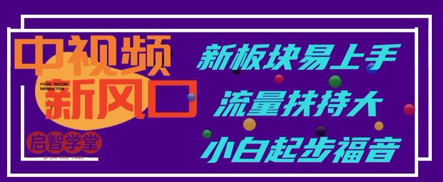 中视频新风口，新板块易上手，流量扶持大，小白起步福音【揭秘】-淘金日记