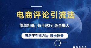 简单粗暴野路子引流-电商平台评论引流大法，适合懒人有手就行【揭秘】-淘金日记