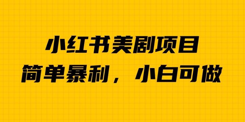 外面卖1980的小红书美剧项目,单日收益1000+,小众暴利的赛道【揭秘】-淘金日记