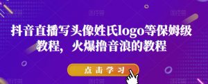 抖音直播写头像姓氏logo等保姆级教程，火爆撸音浪教程【揭秘】-淘金日记