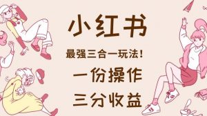 小红书最强三合一玩法,一份操作获得三份收益!【揭秘】-淘金日记