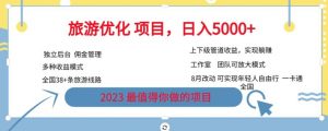 旅游优化项目，2023最值得你做的项目没有之一，带你月入过万-淘金日记