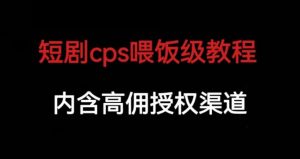 短剧cps喂饭级教学，内涵高佣授权渠道-淘金日记