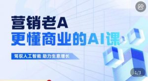 营销老A·更懂商业的AI人工智能课,驾驭人工智能助力生意增长-淘金日记