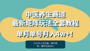 暴利赛道中医养生赛道最新矩阵玩法，单月单号月入4w+！【揭秘】-淘金日记