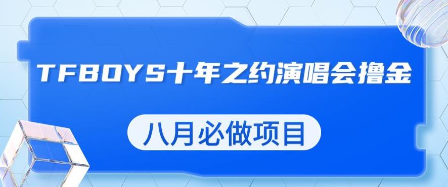 最新蓝海项目,靠最近非常火的TFBOYS十年之约演唱会流量掘金,八月必做的项目【揭秘】-淘金日记