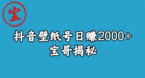 宝哥抖音壁纸号日赚2000+,不需要真人露脸就能操作【揭秘】-淘金日记