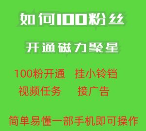 最新外面收费398的快手100粉开通磁力聚星方法操作简单秒开-淘金日记