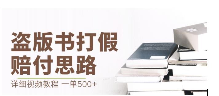 最新盗版书赔付打假项目，一单利润500+【详细玩法视频教程】【仅揭秘】-淘金日记