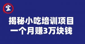 宝哥揭秘小吃培训项目,利润非常很可观,一个月赚3万块钱-淘金日记