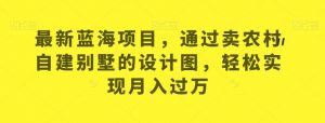 最新蓝海项目，通过卖农村自建别墅的设计图，轻松实现月入过万【揭秘】-淘金日记