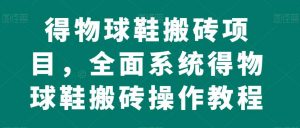 得物球鞋搬砖项目，全面系统得物球鞋搬砖操作教程【揭秘】-淘金日记
