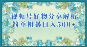 视频号好物分享解析,简单粗暴可以批量方大的项目【揭秘】-淘金日记