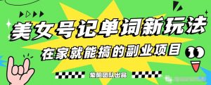 抖音美女号记单词副业项目，日赚300+，一部手机就能轻松操作【揭秘】-淘金日记