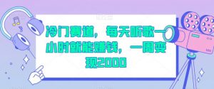 冷门赛道,每天听歌一小时就能赚钱,一周变现2000【揭秘】-淘金日记