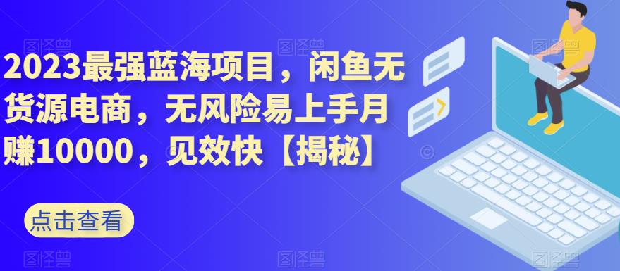 2023最强蓝海项目，闲鱼无货源电商，无风险易上手月赚10000，见效快【揭秘】-淘金日记