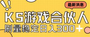 快手游戏合伙人新项目，新手小白也可日入300+，工作室可大量跑-淘金日记