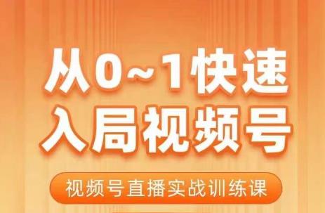 陈厂长·从0-1快速入局视频号课程，视频号直播实战训练课-淘金日记