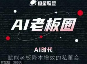 恒星联盟·AI老板圈，AI时代，赋能老板降本增效的私董会，帮你轻松掌握AI赋能-淘金日记