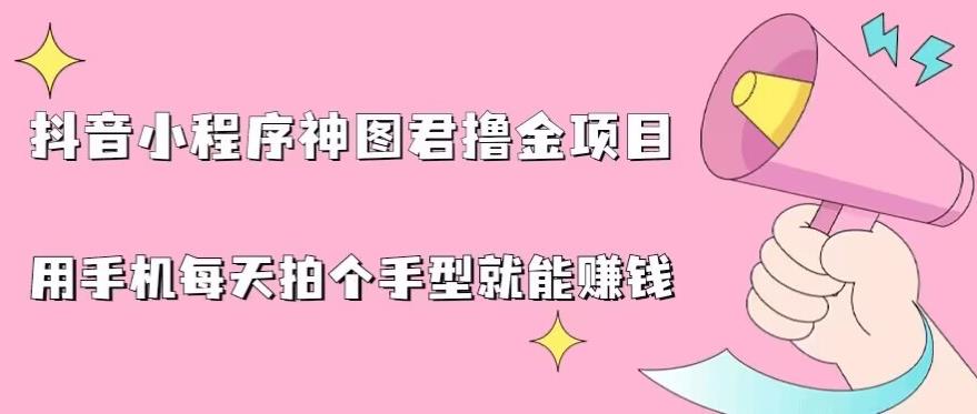 抖音小程序神图君撸金项目,用手机每天拍个手型挂载一下小程序就能赚钱【揭秘】-淘金日记