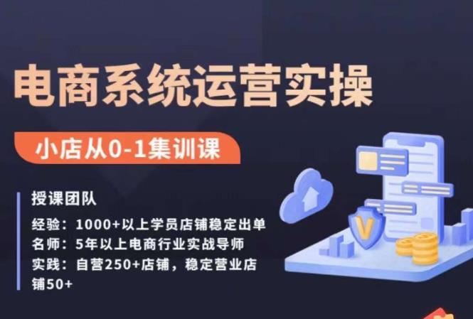 抖店精细化运营全案课，抖音​小店从0-1集训营，电商系统运营实操课-淘金日记