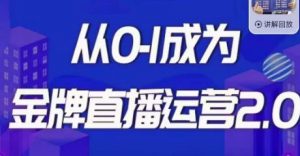 交个朋友·金牌直播运营2.0,运营课从0-1成为金牌直播运营-淘金日记