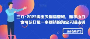 三刀·2023淘宝天猫运营班,新手小白也可以打造一家赚钱的淘宝天猫店铺-淘金日记