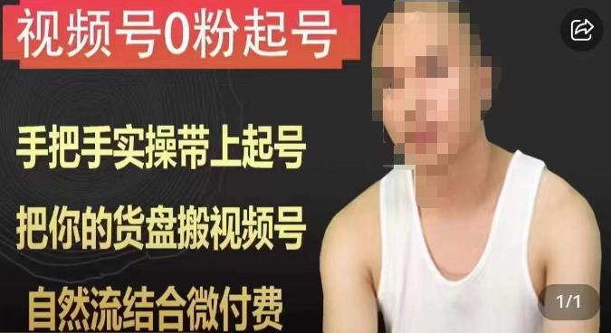 天诺老吴视频号0粉起号课程,手把手实操带上起号,把你的货盘搬视频号,自然流结合微付费-淘金日记