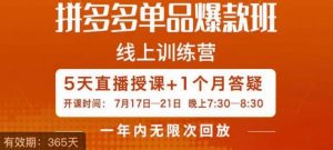 钟辰·拼多多单品爆款班,一个拼多多超级爆款养一个团队-淘金日记