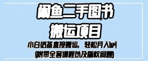 外面卖1980的闲鱼二手图书搬运项目，小白必备直接搬运，轻松月入1w+【揭秘】-淘金日记