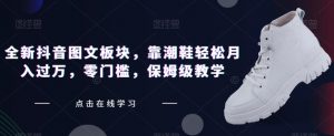 全新抖音图文板块,靠潮鞋轻松月入过万,零门槛,保姆级教学【揭秘】-淘金日记