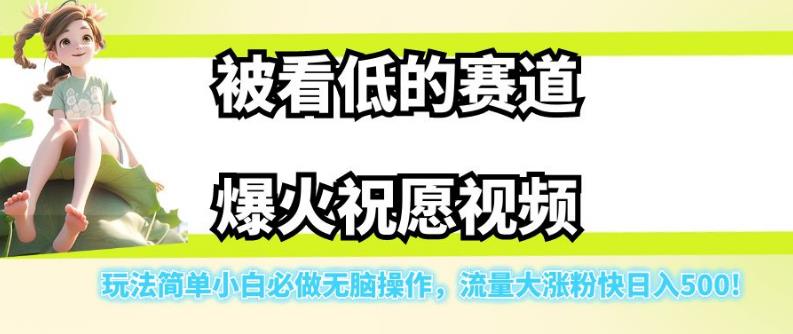 被看低的赛道爆火祝愿视频,玩法简单小白必做无脑操作,流量大涨粉快日入500-淘金日记