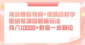 海外爆款视频+保姆级教学，壁纸号项目最新玩法，月入10000+教你一步到位【揭秘】-淘金日记