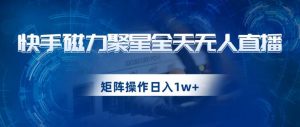 快手磁力聚星全天无人直播，矩阵操作日入1w+【揭秘】-淘金日记