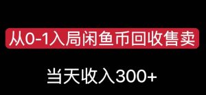 从0-1入局闲鱼币回收售卖,当天变现300,简单无脑【揭秘】-淘金日记