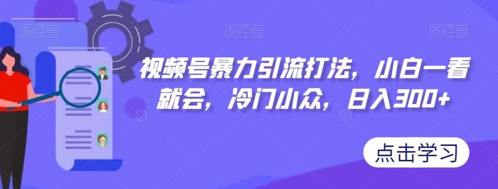视频号暴力引流打法，小白一看就会，冷门小众，日入300+【揭秘】-淘金日记