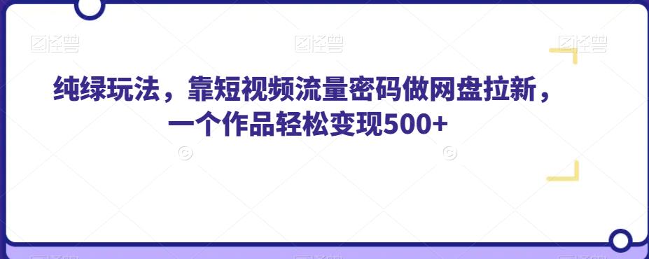 纯绿玩法，靠短视频流量密码做网盘拉新，一个作品轻松变现500+【揭秘】-淘金日记