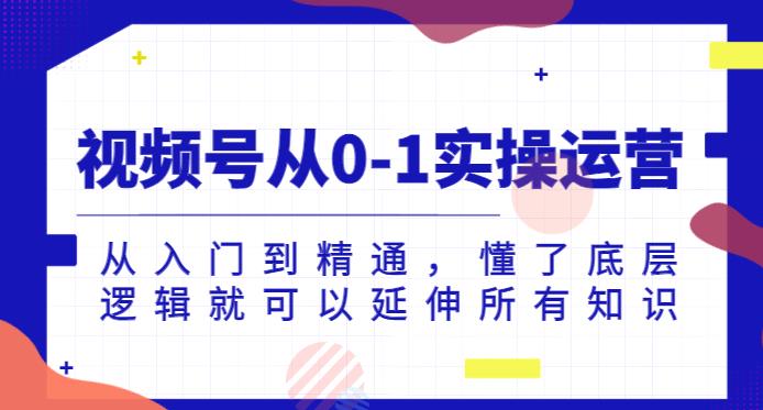 视频号从0-1实操运营，从入门到精通，懂了底层逻辑就可以延伸所有知识-淘金日记