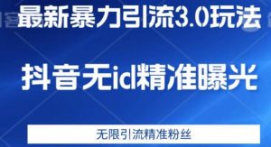 最新暴力引流3.0版本，抖音无id暴力引流各行业精准用户-淘金日记