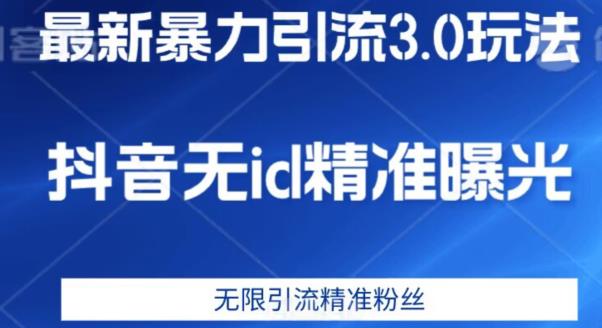 最新暴力引流3.0版本，抖音无id暴力引流各行业精准用户-淘金日记