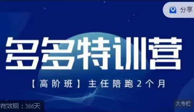纪主任·多多特训营高阶班【9月13日更新】,拼多多最新玩法技巧落地实操-淘金日记