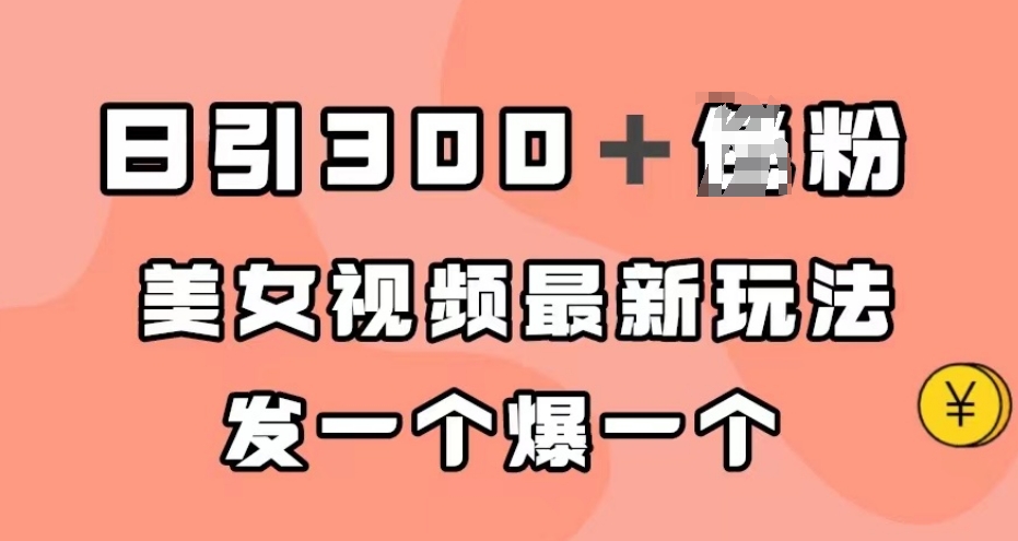 日引300+男粉,美女视频最新玩法,发一个爆一个【揭秘】-淘金日记