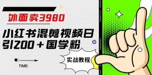 外面卖3980小红书混剪视频日引200+国学粉实战教程【揭秘】-淘金日记