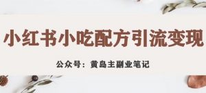 黄岛主·小红书小吃配方引流变现项目,花988买来拆解成视频版课程分享-淘金日记