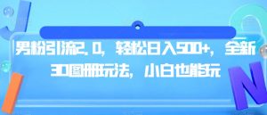 男粉引流2.0，轻松日入500+，全新3D图册玩法，小白也能玩【揭秘】-淘金日记